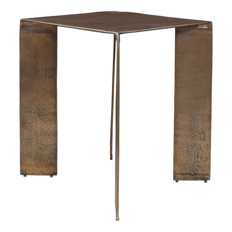 Reade Indoor-Outdoor Accent Table in Brass