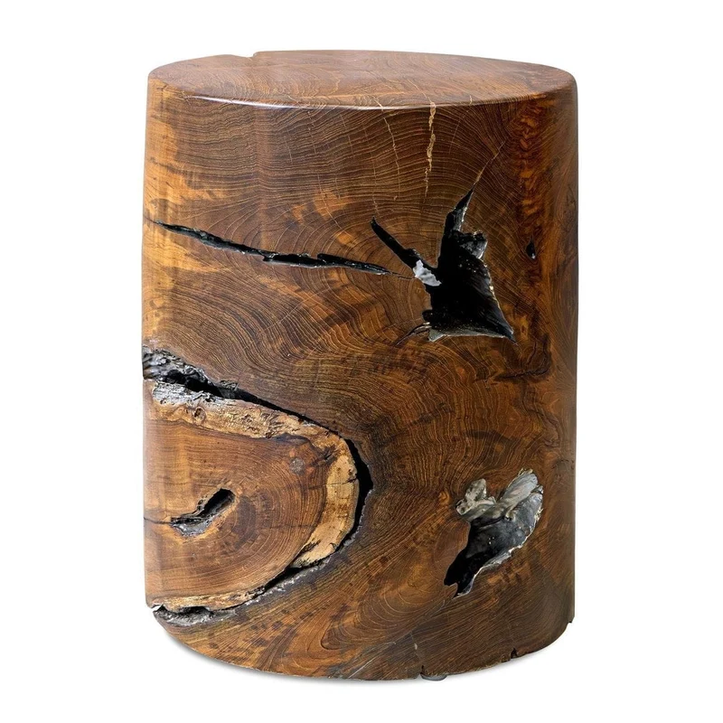 Rafe Wooden Accent Stool