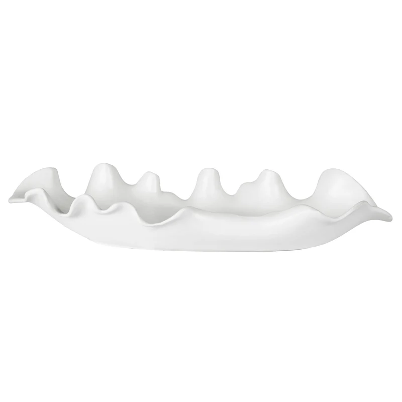 Ruffled Feathers Modern Indoor-Outdoor White Bowl