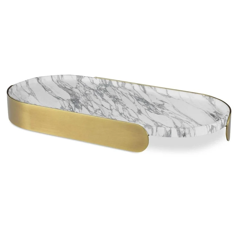 Lozenge Tray - Arabescato Marble