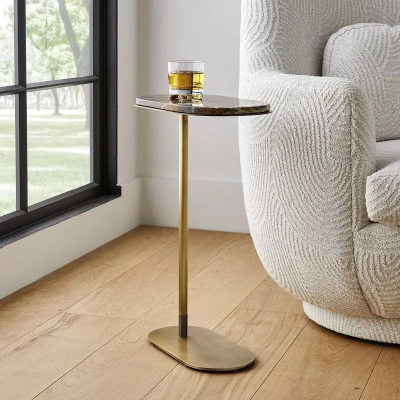Lozenge Accent Table in Michelangelo Marble