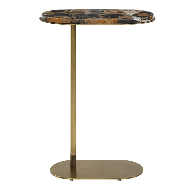 Lozenge Accent Table in Michelangelo Marble