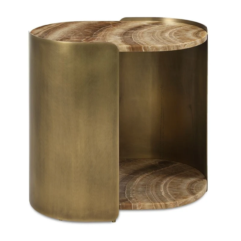 Lozenge Accent Table in Latte Onyx