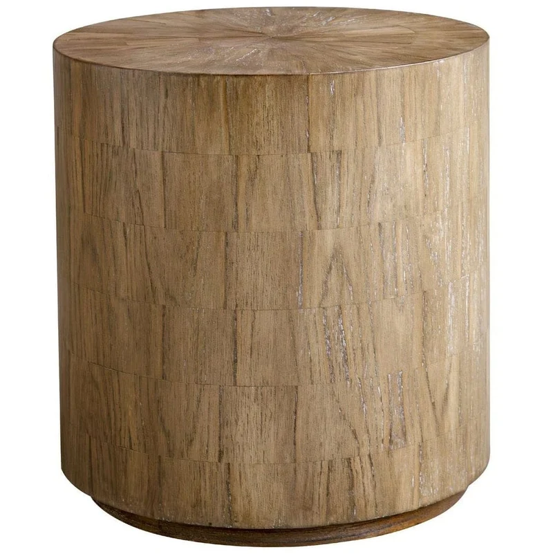 Nevis Cylinder Side Table in Wood