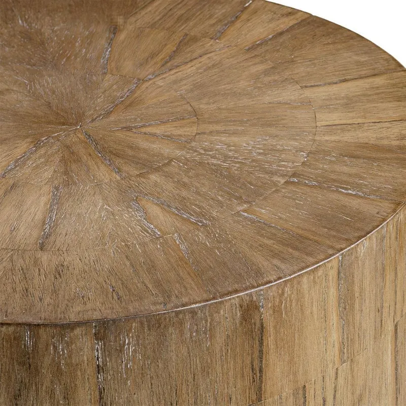 Nevis Cylinder Side Table in Wood