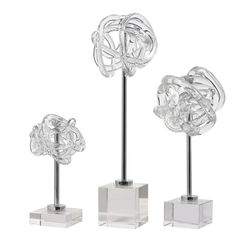 Neuron Glass Table Top Sculptures, Set of 3