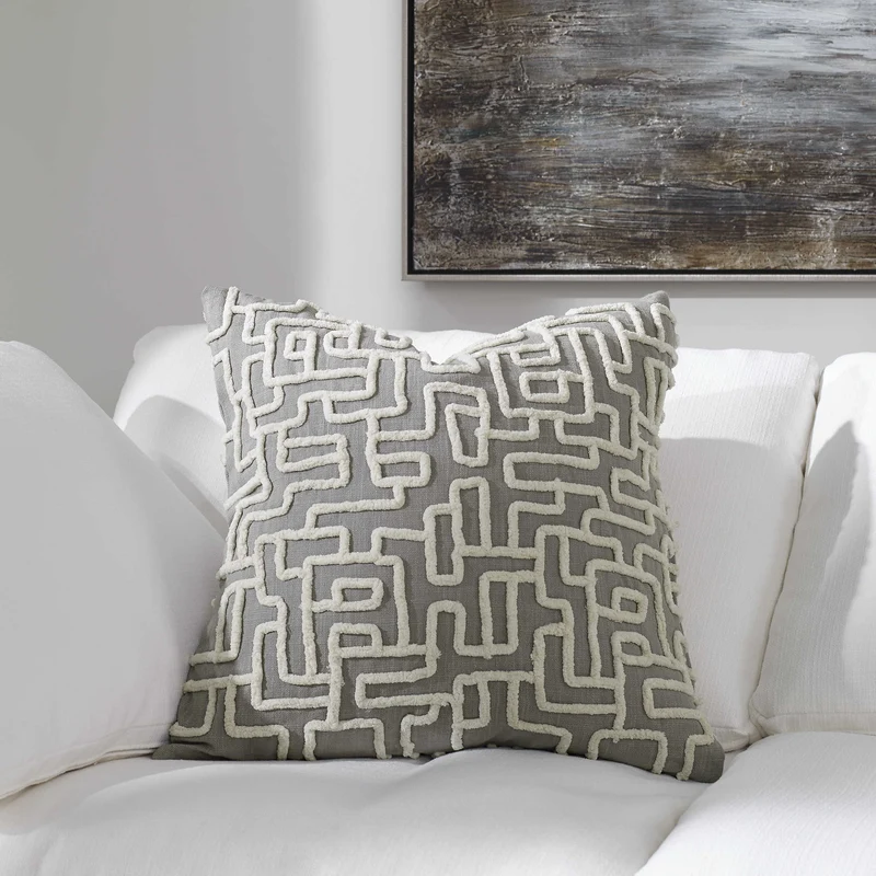 Labyrinth Cushion - Gray