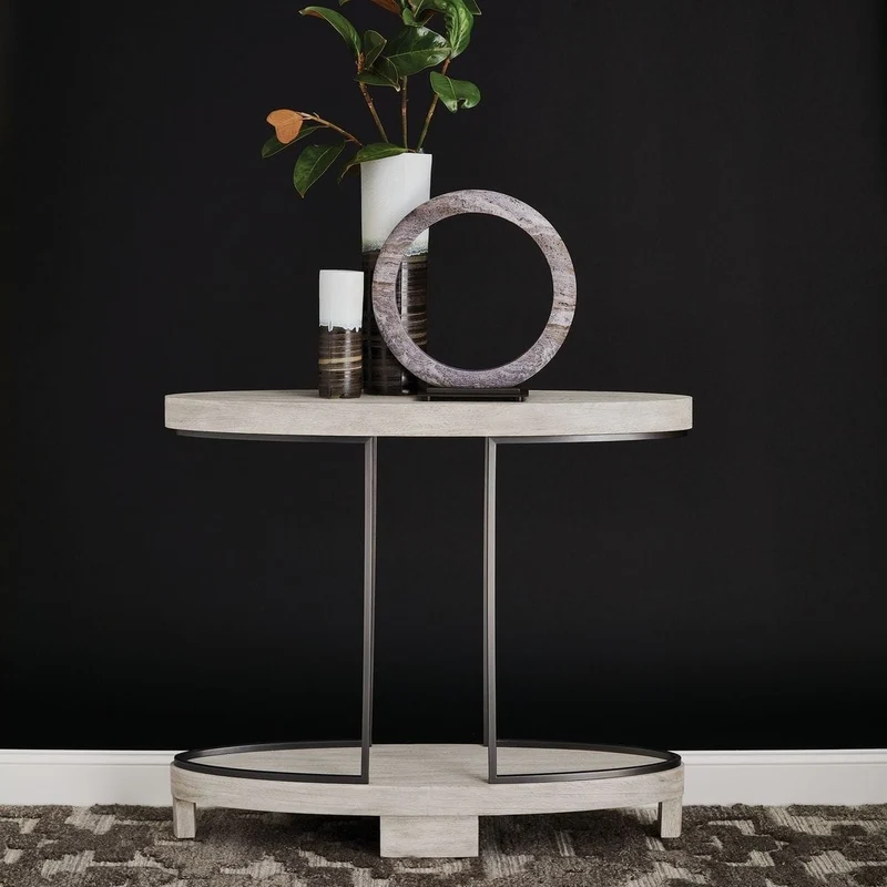 Ovoid Console Table - Scrubbed Elm