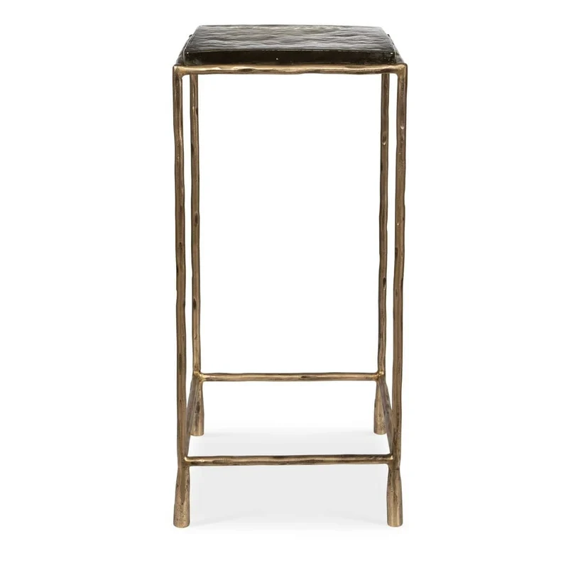 Ovard Antiqued Gold Accent Table