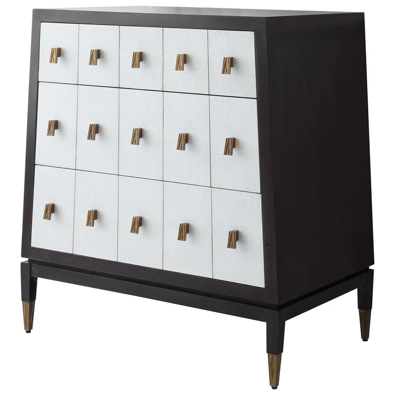 Pyramid Chest of Drawers in White