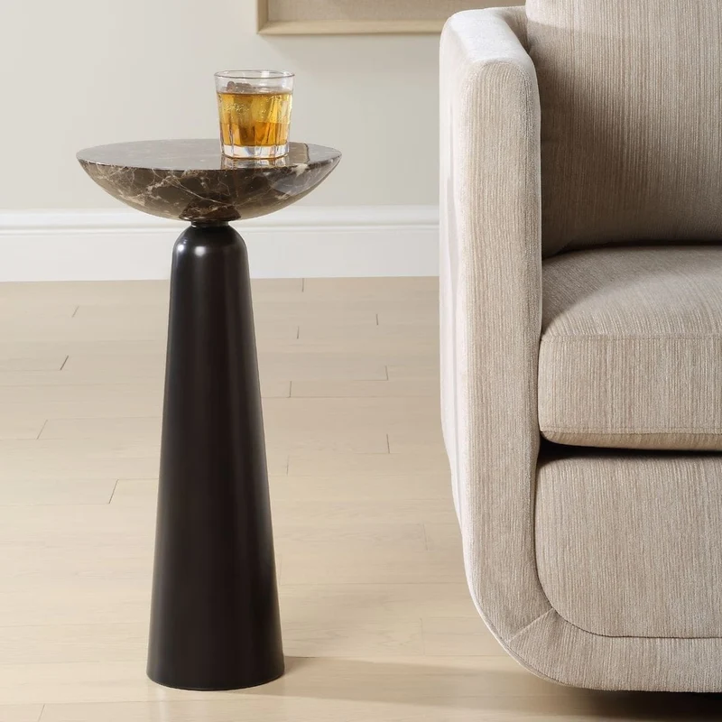 Hastings Accent Table in Brown Marble