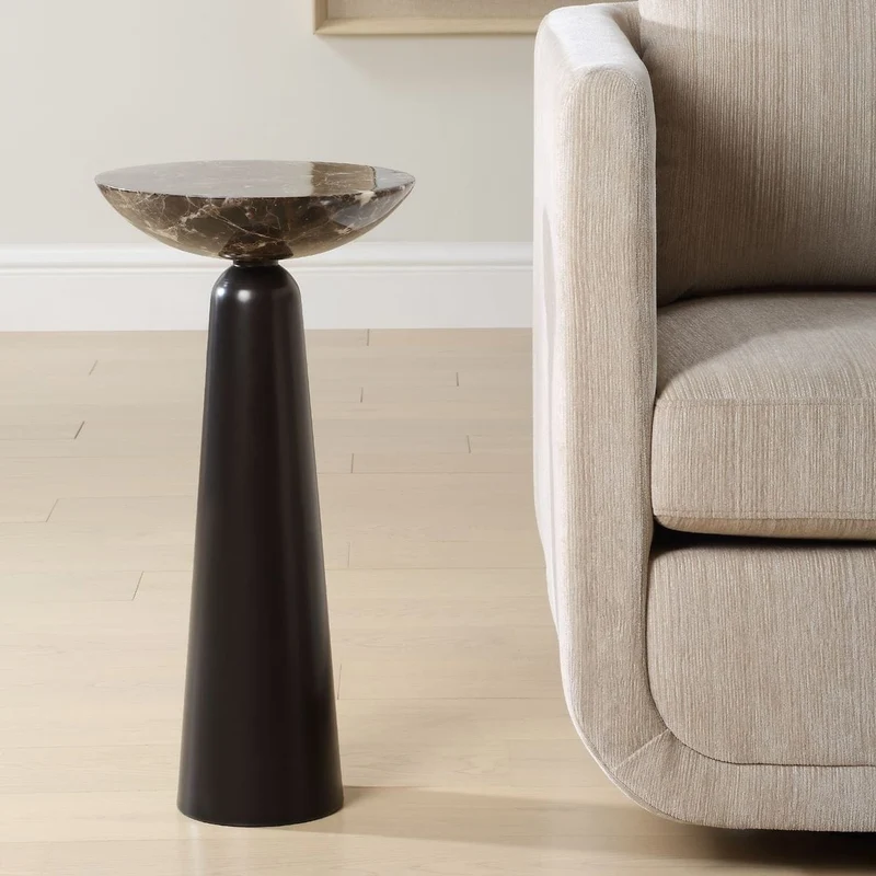 Hastings Accent Table in Brown Marble