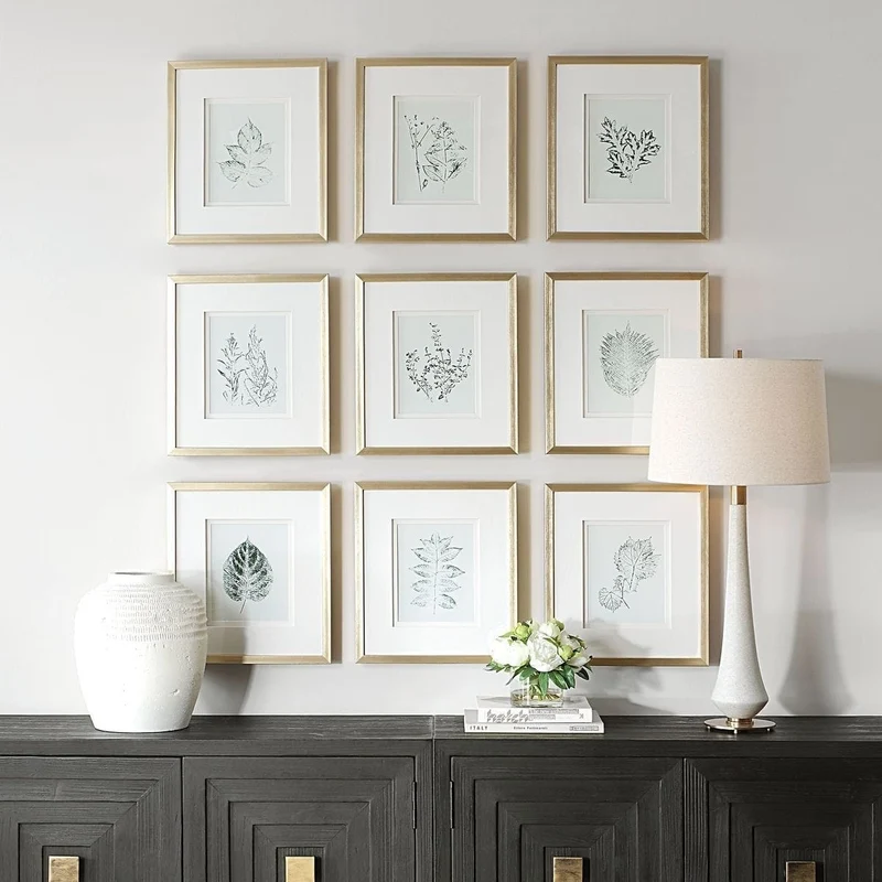 Nature's Script Framed Botanical Prints Set of 9