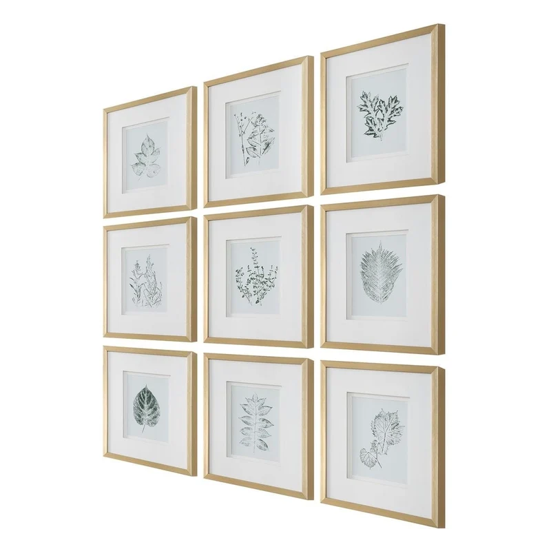 Nature's Script Framed Botanical Prints Set of 9