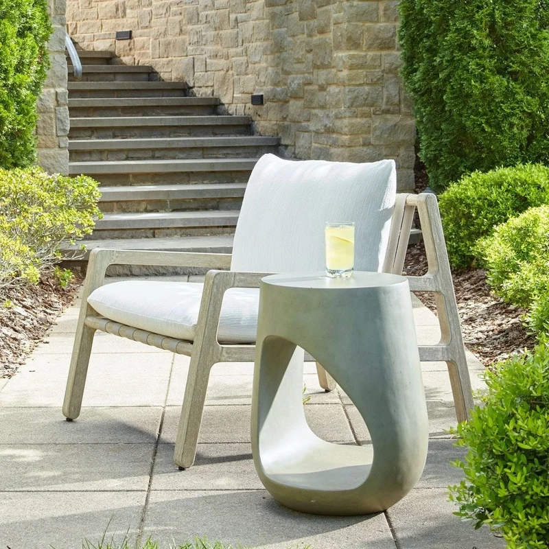 Lithos Indoor/Outdoor Accent Table in Grey