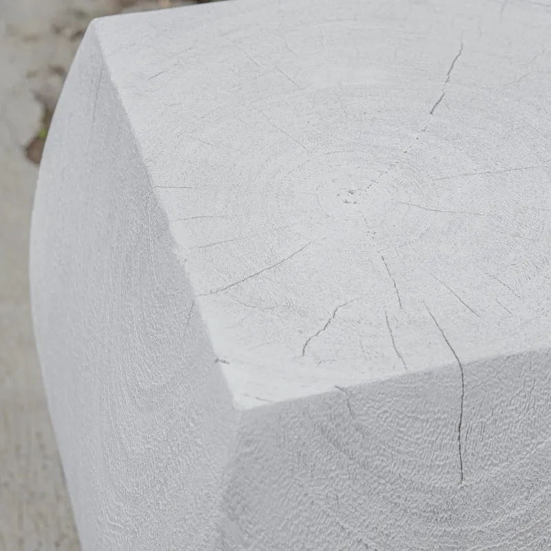 Grove Ivory Wooden Accent Stool