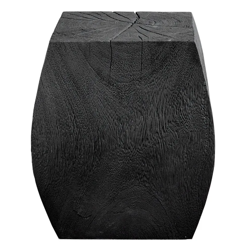 Grove Black Wooden Accent Stool