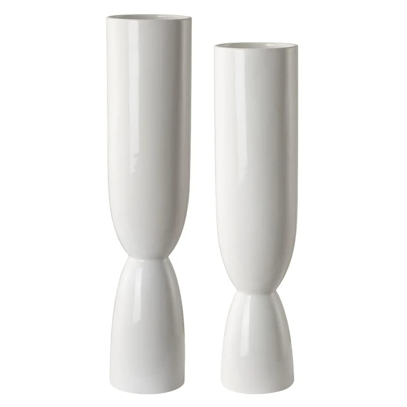 Kimist White Vases, Set of 2