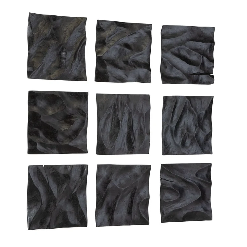 Malosi Black Wood Wall Decor - Set of 9