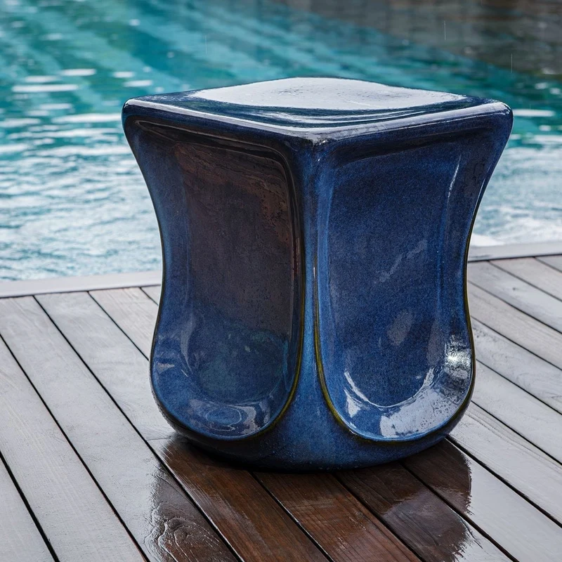 Kaz Deep Blue Garden Stool