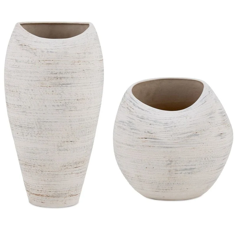 Inara Indoor-Outdoor Vases in White - Set of 2
