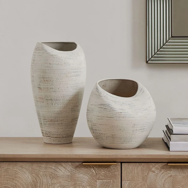 Inara Indoor-Outdoor Vases in White - Set of 2