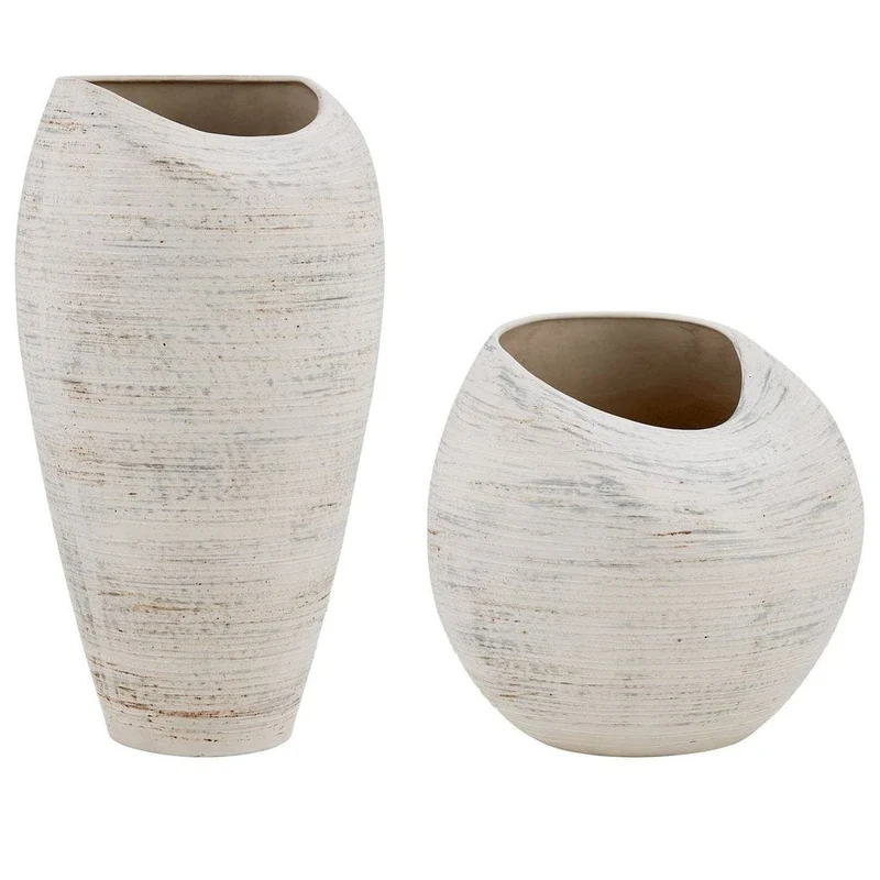 Inara Indoor-Outdoor Vases in White - Set of 2
