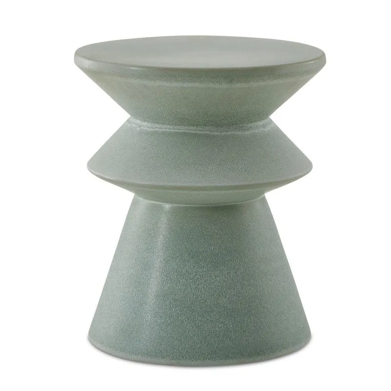 Imogene Garden Stool in Seafoam Glaze