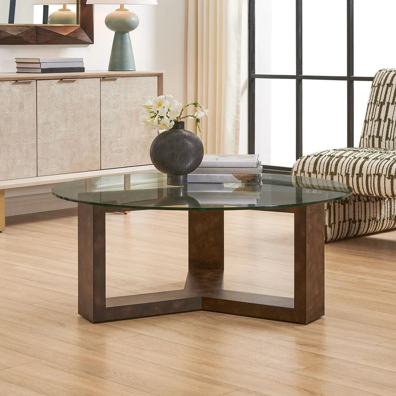 Ignis Round Coffee Table in Glass