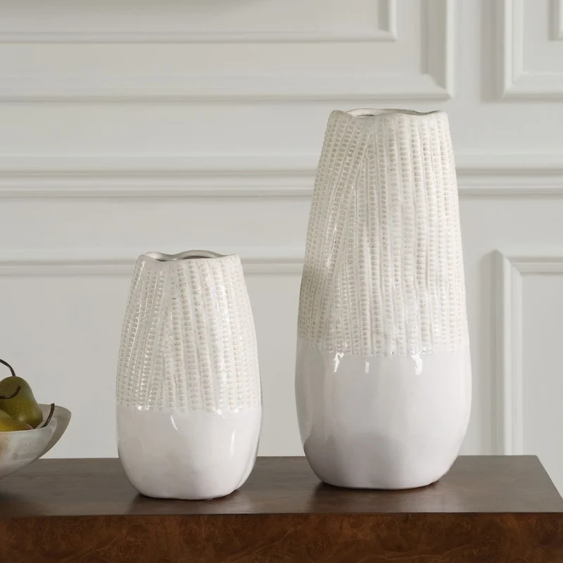 Echo Ridge White Vases Set of 2