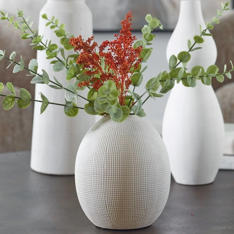 Forma White Indoor-Outdoor Ceramic Vases, Set of 3