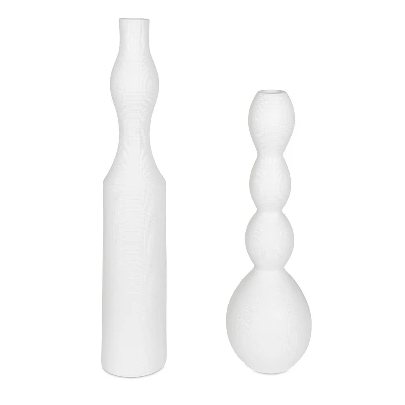 Forma Indoor-Outdoor White Ceramic Vases, Large, Set of 2
