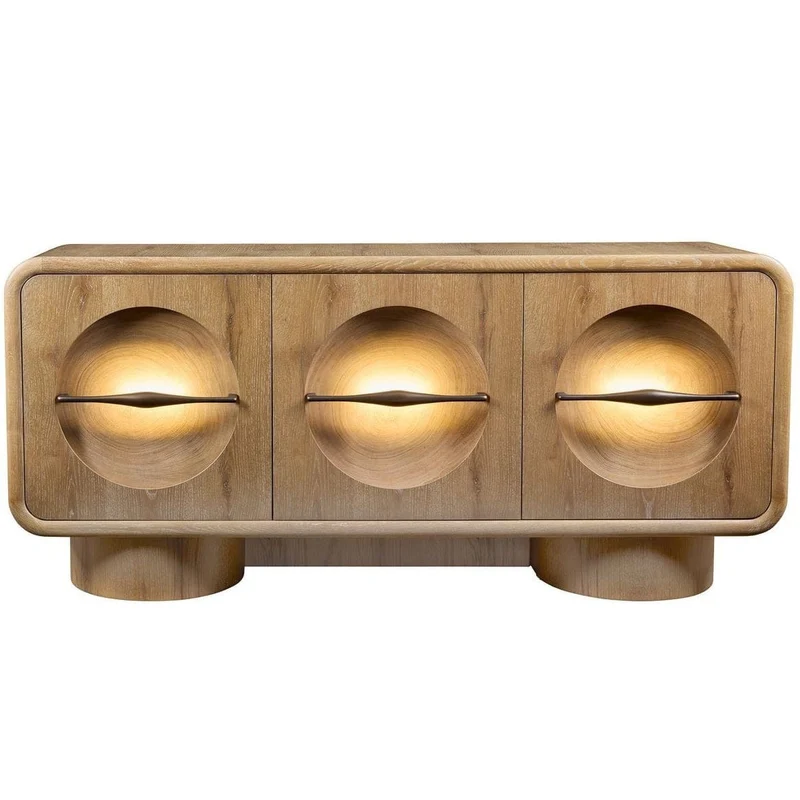 Forest Rings Lighted 3 Door Cabinet