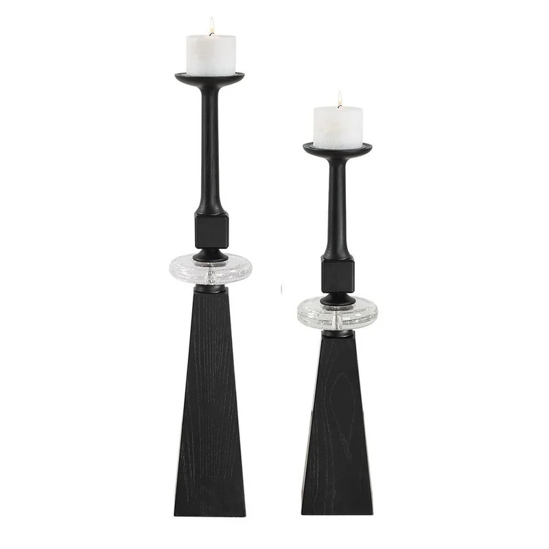 Ebon Glow Candleholders Set of 2