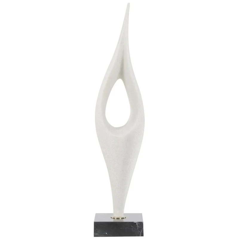 Fluid Drop Stone Sculpture in White
