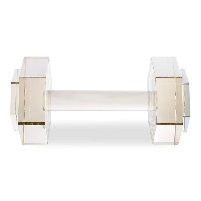 Dumbbell Sculpture in Crystal