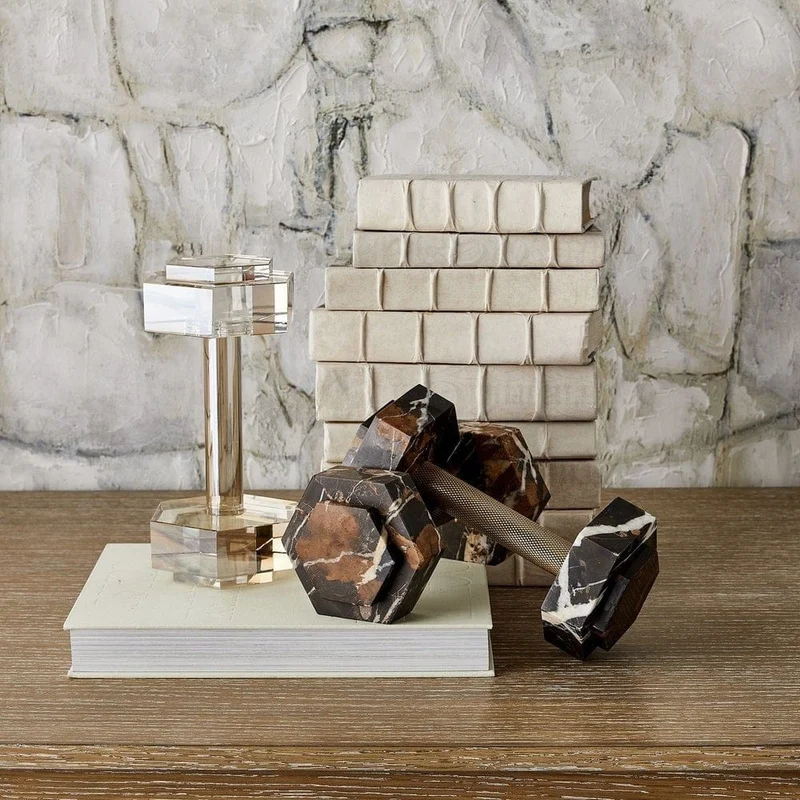 Dumbbell Sculpture in Crystal
