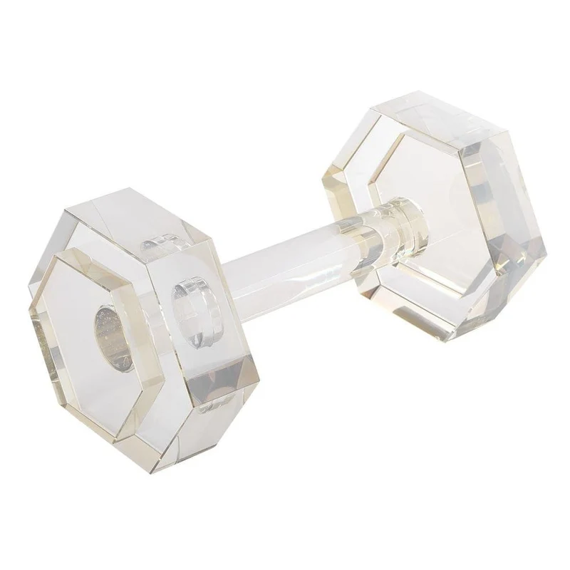Dumbbell Sculpture in Crystal
