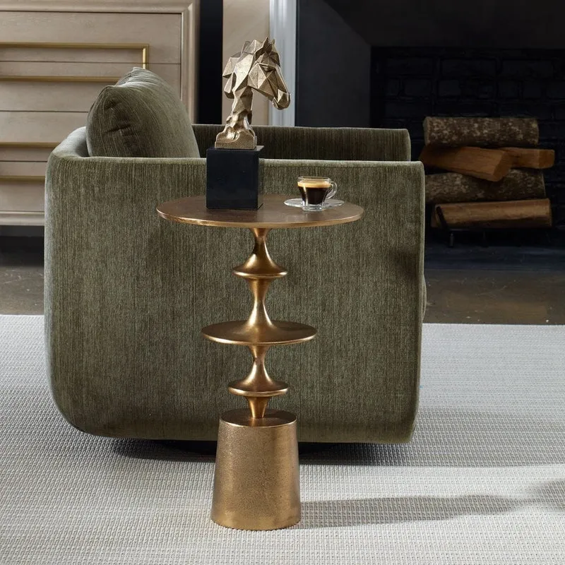 Flight Accent Table in Brass