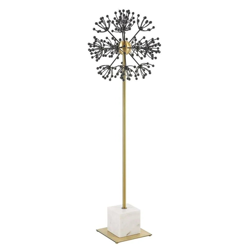 Contemporary Dandelion Sculpture in Black Metal