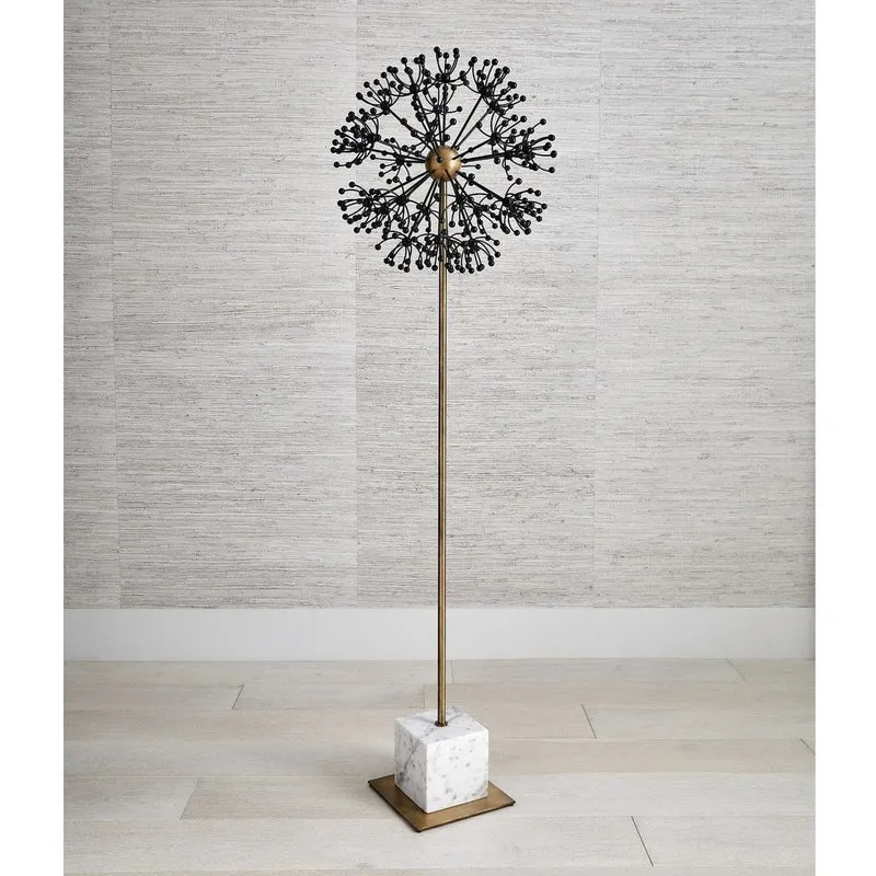 Contemporary Dandelion Sculpture in Black Metal
