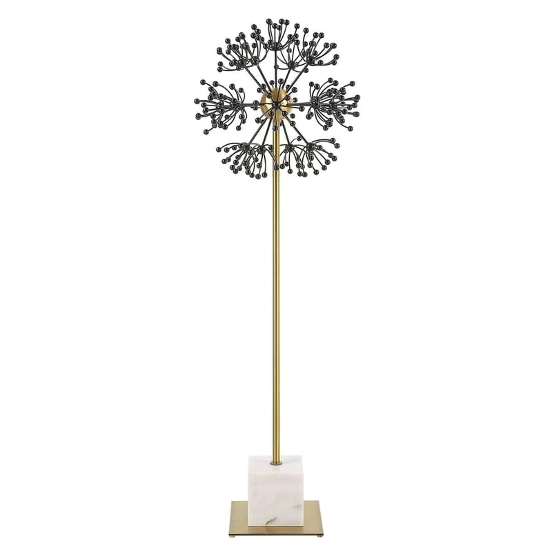 Contemporary Dandelion Sculpture in Black Metal
