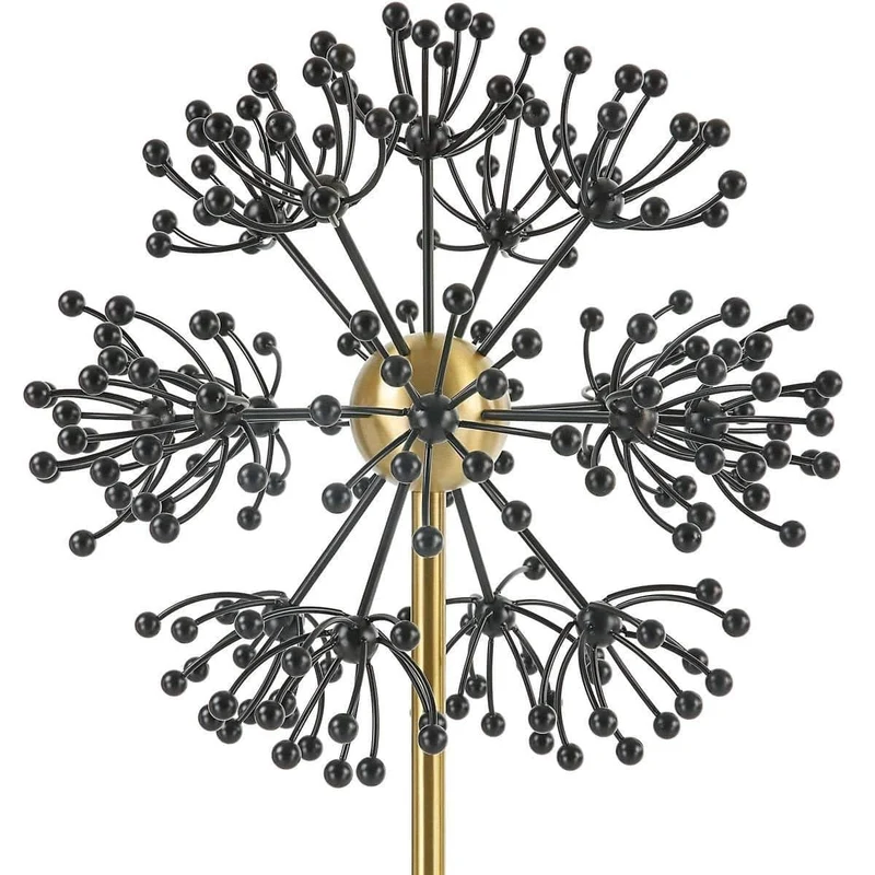 Contemporary Dandelion Sculpture in Black Metal