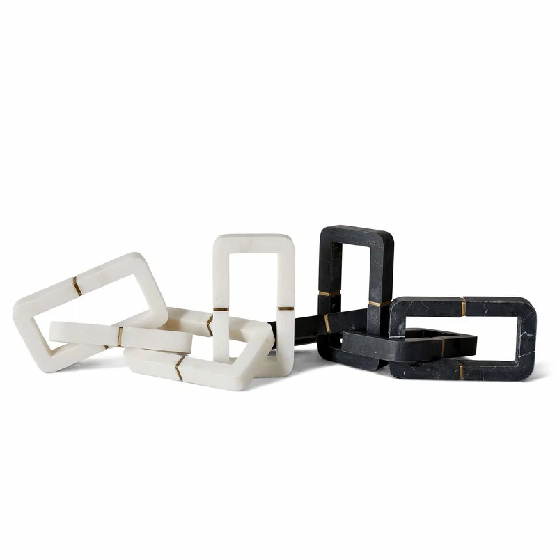Connection Sculpture - Black and White Marble