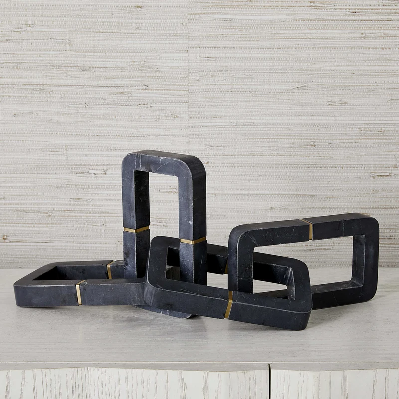 Connection Sculpture - Black and White Marble