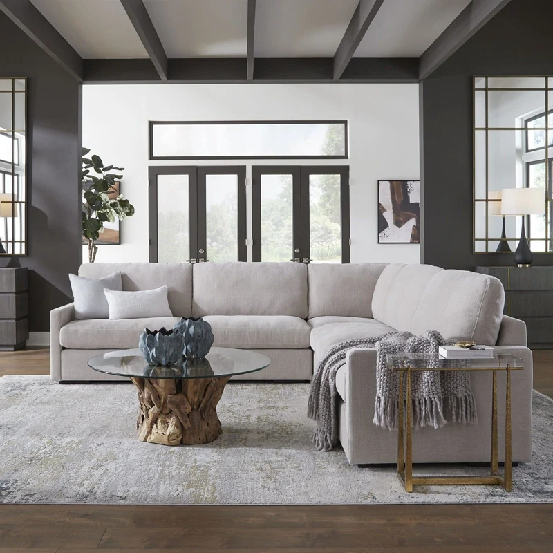 Driftwood Glass Top Large Coffee Table
