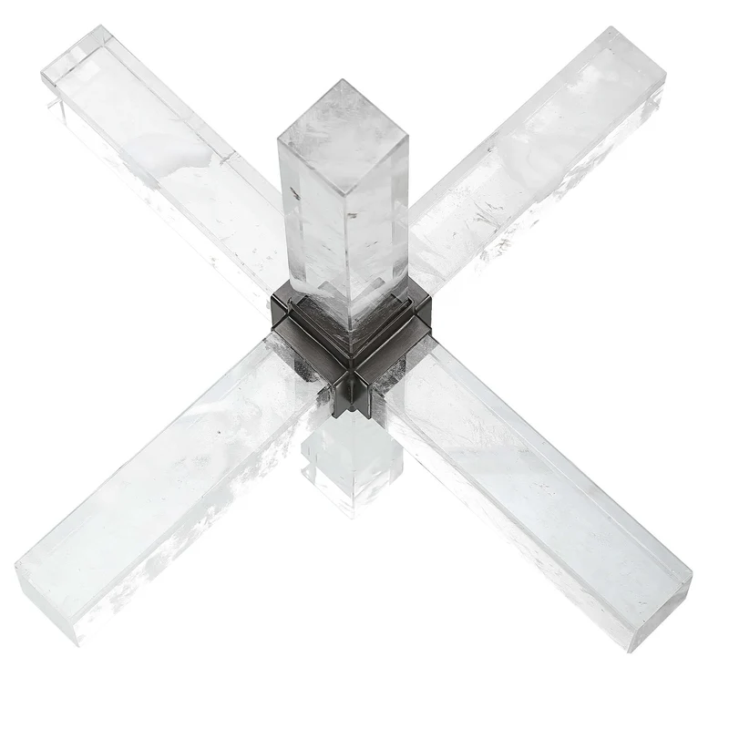 Double Cross Sculpture - Faux Quartz Crystal