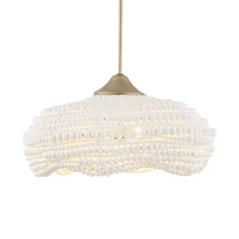Biddeford White Beaded 5-Light Pendant