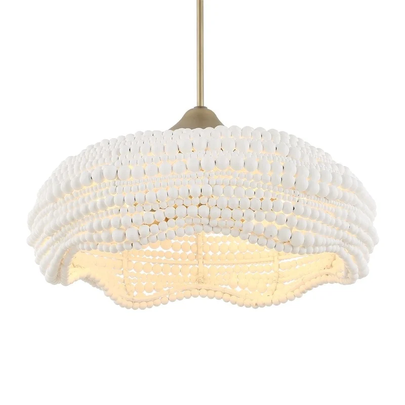Biddeford White Beaded 5-Light Pendant