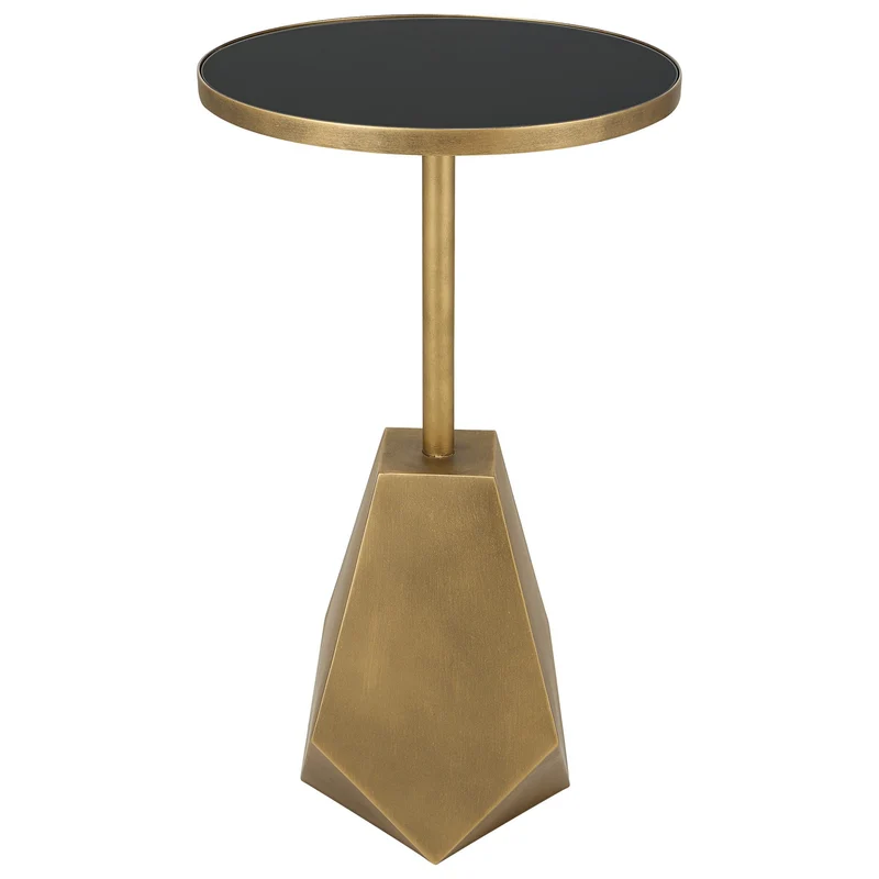 Comet Geometric Bronze Accent Table
